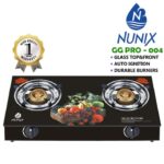 Nunix Glass Table Top Double Gas Burner