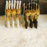 24 Pcs Stainless Steel Cutlery Set With Marble Handle