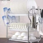 3 Layer Stainless Steel Dish Rack Drainer & Cutlery Holder
