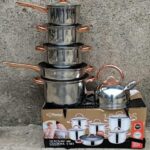 12pcs HEVICHU stainless Steel cookware set