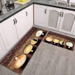 2 Pcs Kitchen Mat With Rubber Bottom