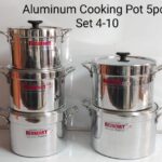 10pcs Heavy gauge aluminum kitchen cookwares set.5pcs pots and 5pcs lids Aluminum
