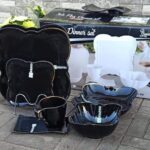 36 pcs butterfly Shaped  Black With Gold Dinner Set