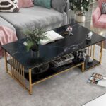 Rectangular Marble Effect Coffee Table