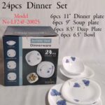 REDBERRY Premium 24-Piece Opal ware Dinner Set