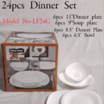 Gold Line 24-Piece Opal ware Dinner Set