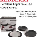 REDBERRY Premium 18-Piece Porcelain Dinner Set
