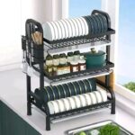 3-Tier High-Quality Carbon Steel Dish Rack